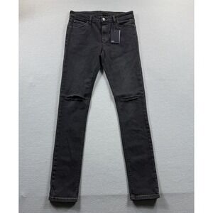ASOS Jeans Mens 31x34 Gray Charcoal Wash Skinny Fit Distressed Stretch Denim